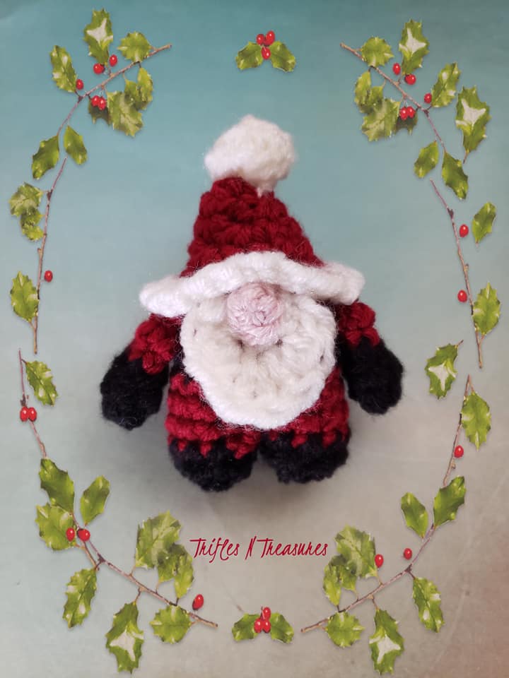 Miniature Santa Gnome FREE Crochet Pattern~Trifles N Treasures